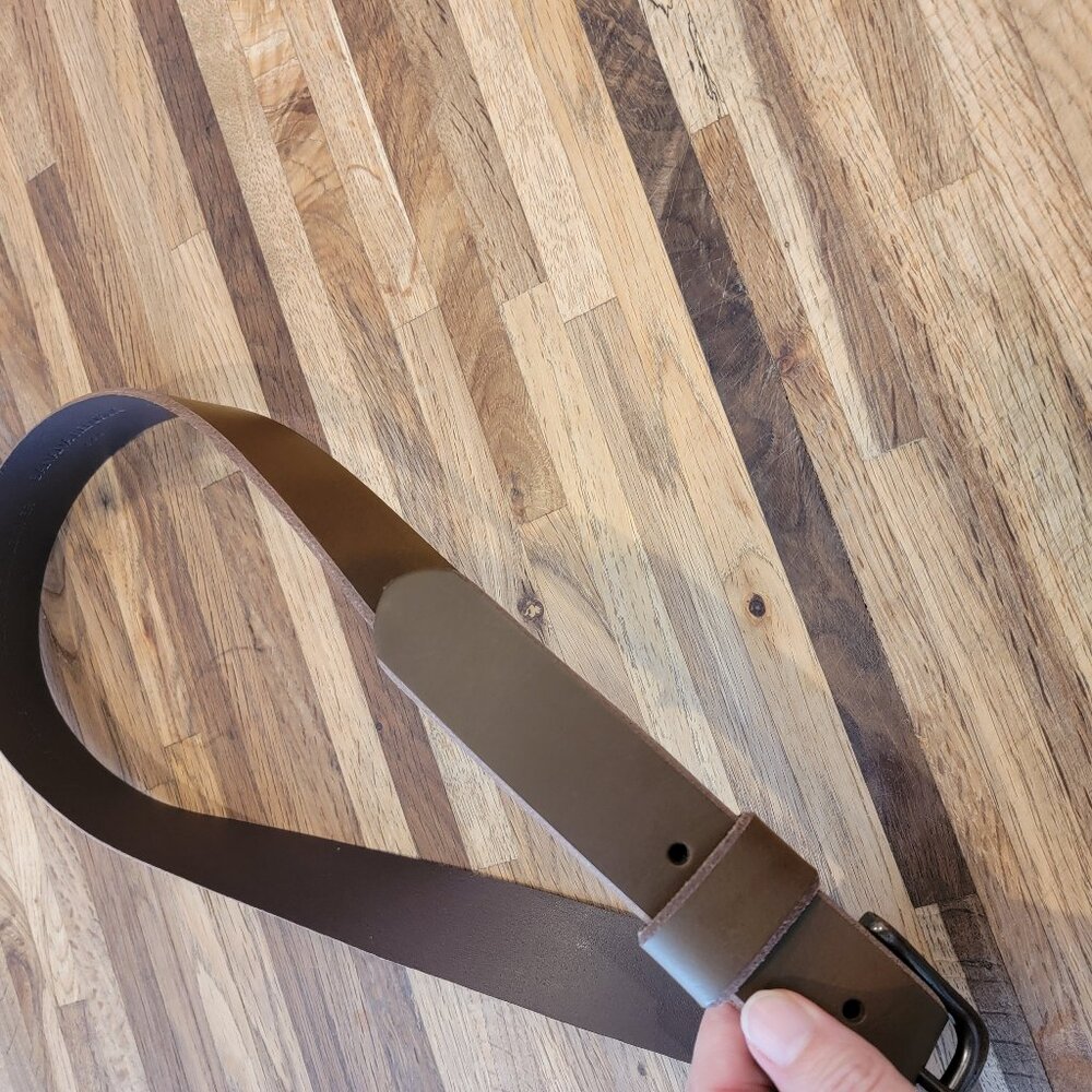 Banana Republic Rustic Split Cowhide Brown Leather Belt - Picture 5 of 12